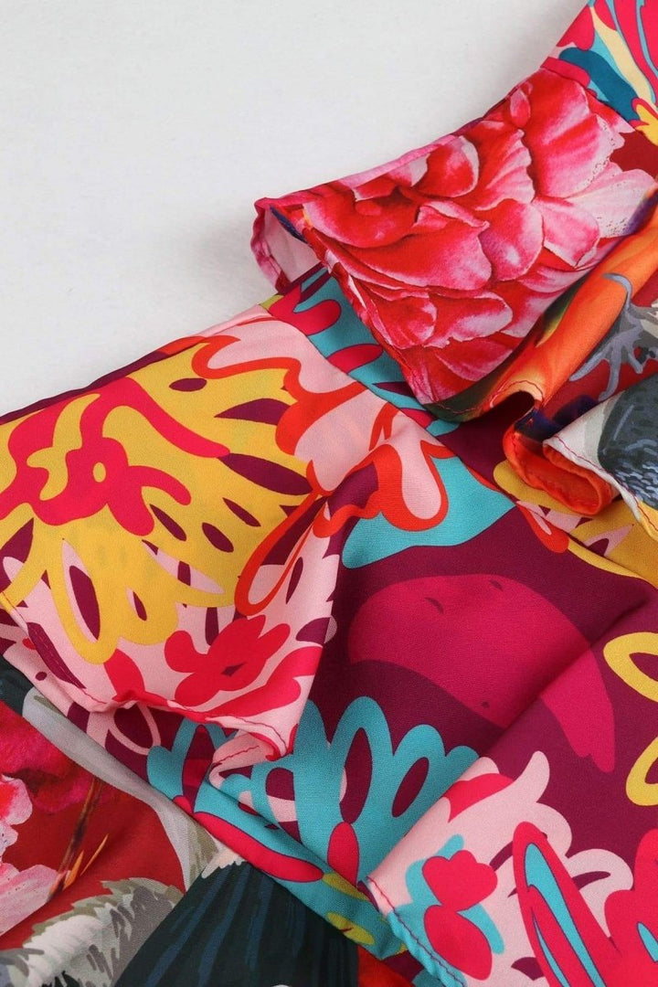 Maggie Tropikal Baskılı Katlı Set