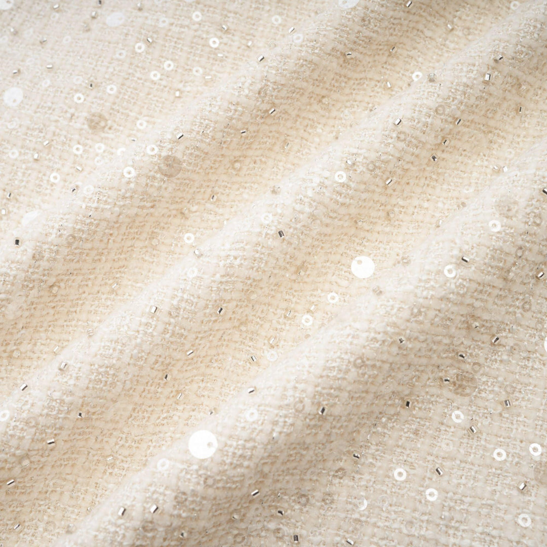 "Manon Charm" Açık Mavi Işıltılı Tweed Mini Elbise