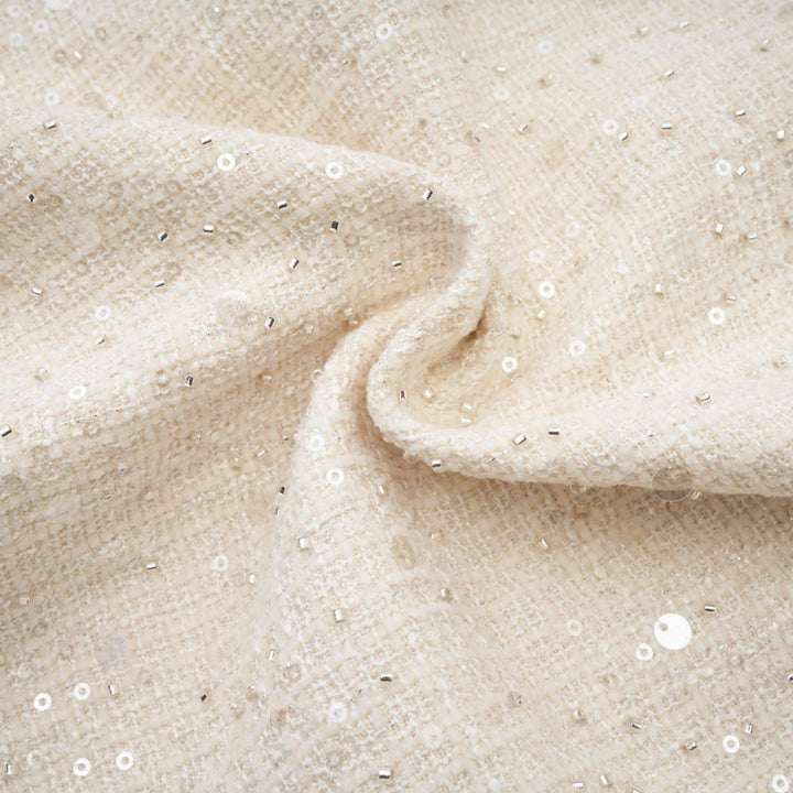 "Manon Charm" Açık Mavi Işıltılı Tweed Mini Elbise