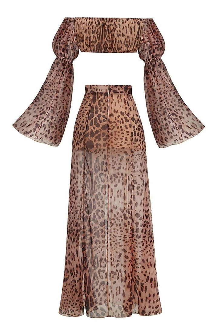 Marcia Leopar Desenli Etek Takım