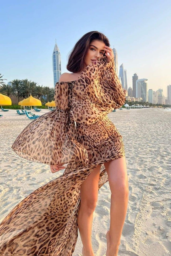 Marcia Leopar Desenli Etek Takım