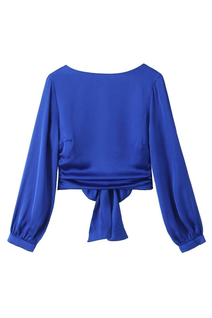 Martha Sırtı Açık Saten Üst