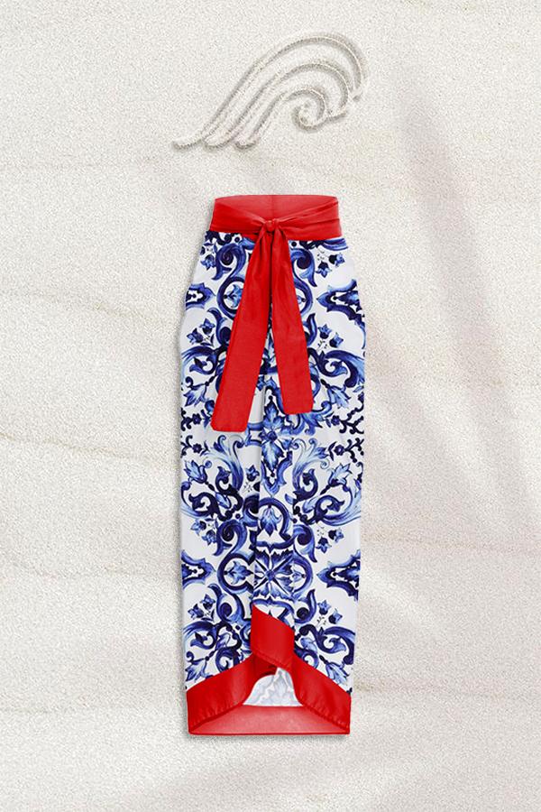 Martha Baskılı Büzgülü İkili Yüzme Takımı