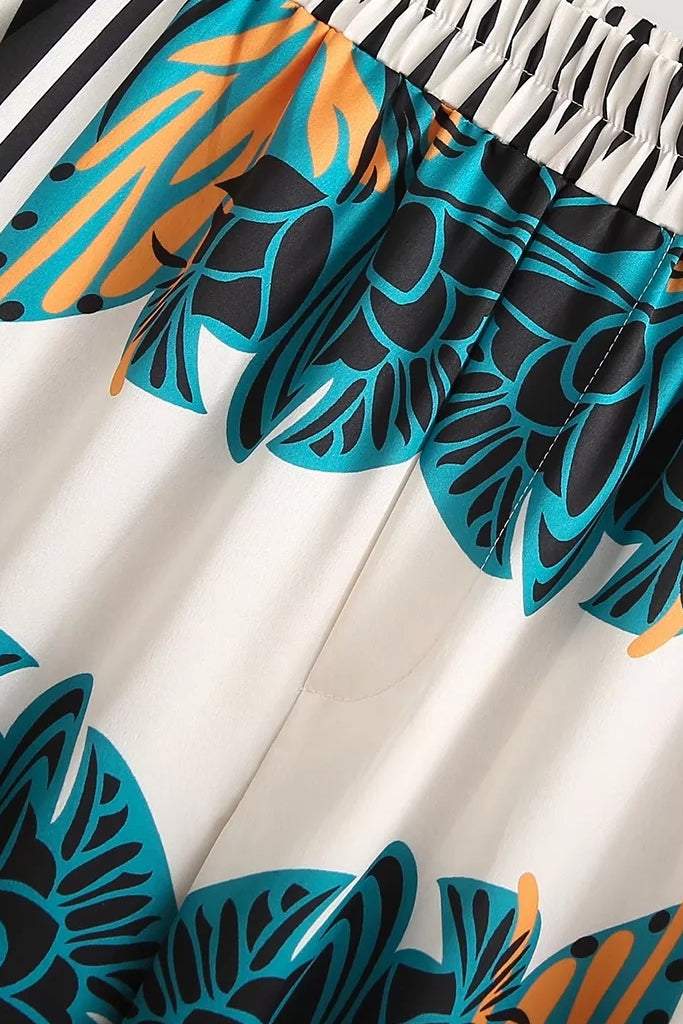 Maura Saten Çiçek Baskılı Takım