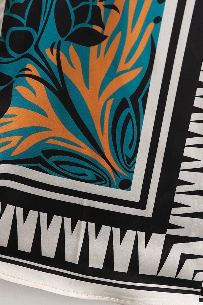 Maura Saten Çiçek Baskılı Takım