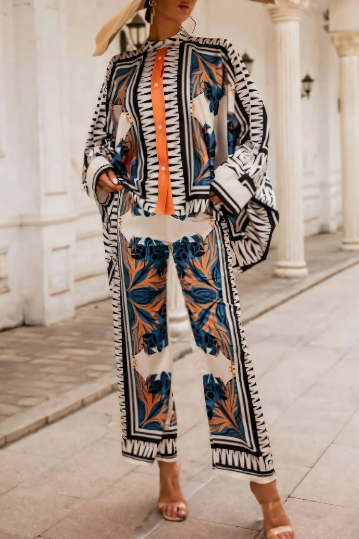 Maura Saten Çiçek Baskılı Takım