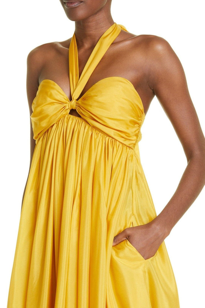 Mavis Boyundan Bağlamalı Papyon Midi Çadır Elbise