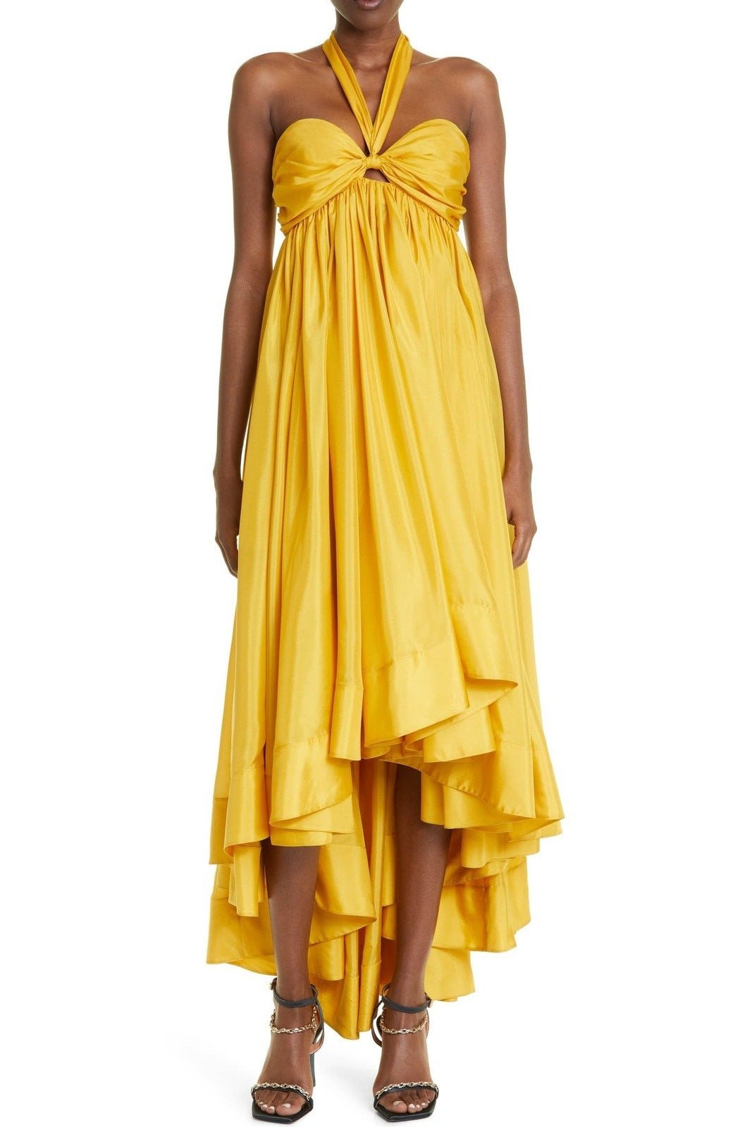 Mavis Boyundan Bağlamalı Papyon Midi Çadır Elbise