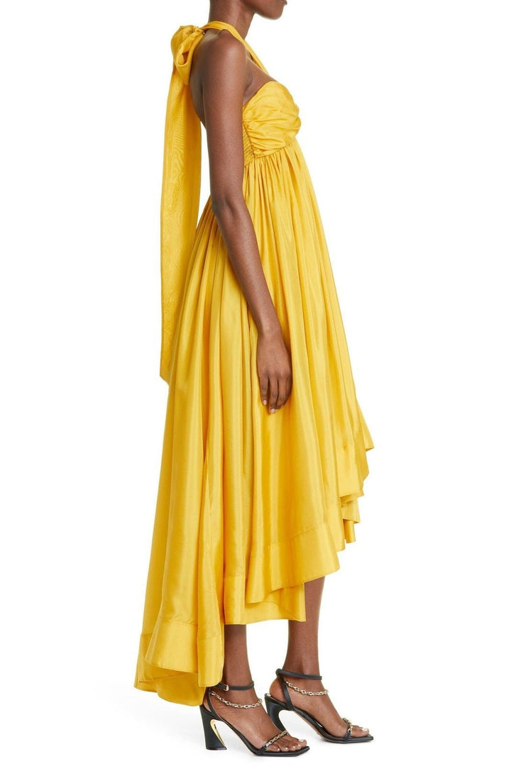 Mavis Boyundan Bağlamalı Papyon Midi Çadır Elbise