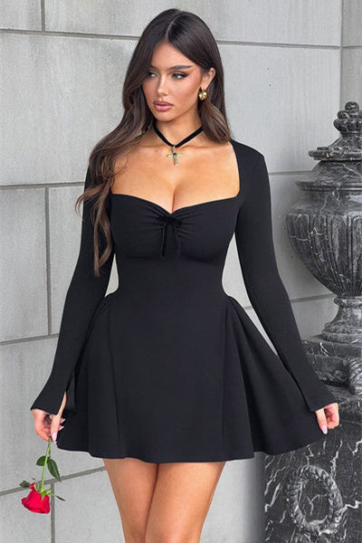 Regina Uzun Kollu Sweet Heart Mini Elbise