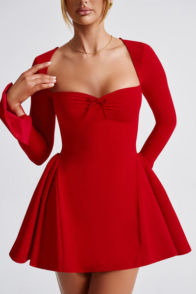 Regina Uzun Kollu Sweet Heart Mini Elbise