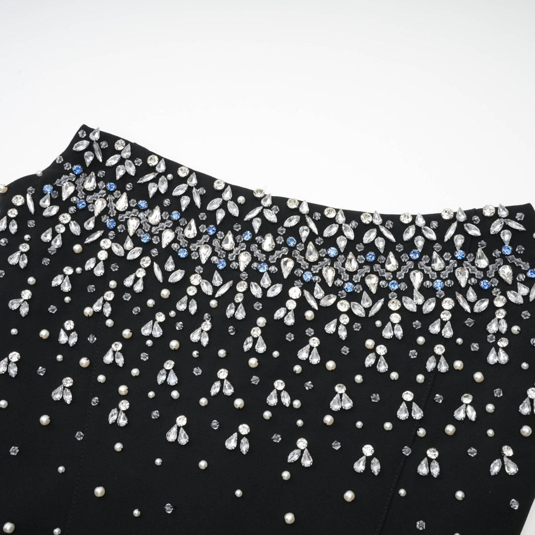 Melisande mavi süslemeli mini elbise