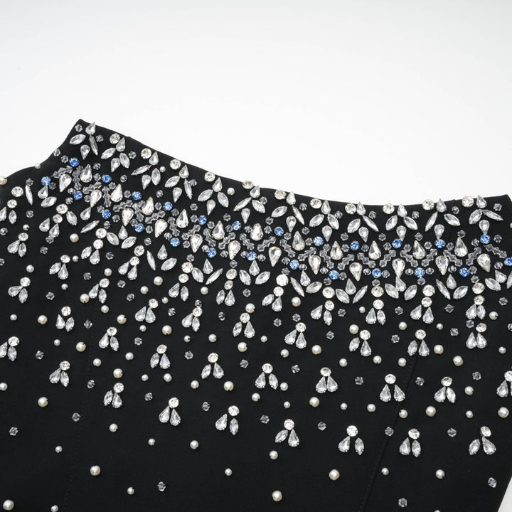 Melisande mavi süslemeli mini elbise