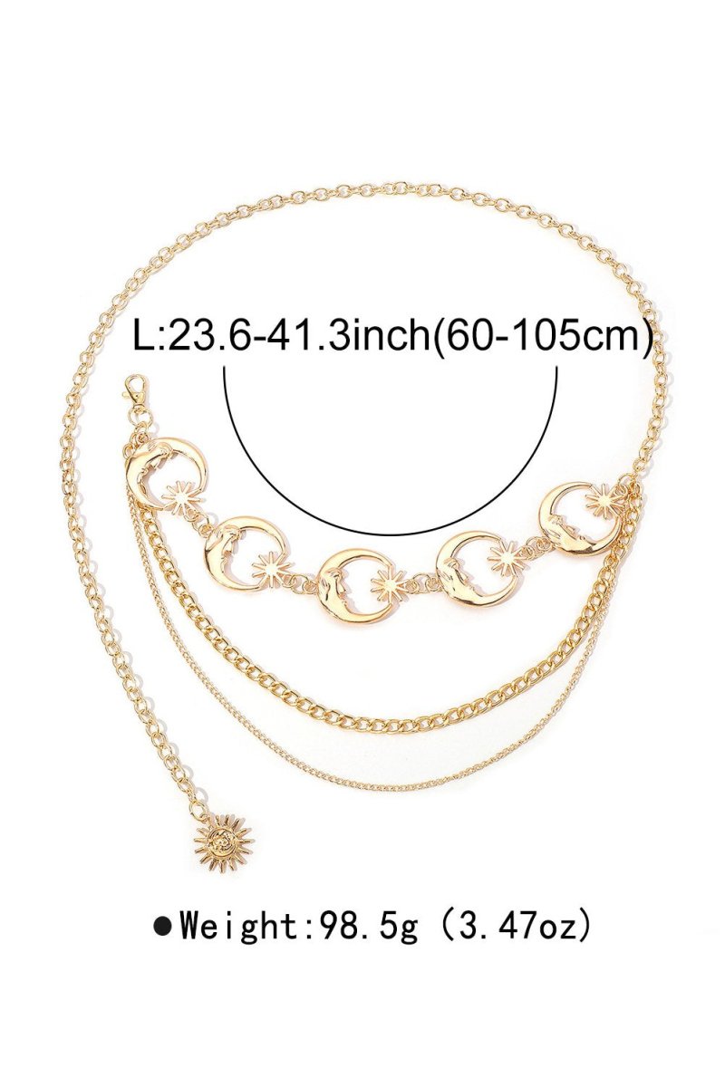 Metal Ay Yıldızlı Zincirli Bel Kemeri