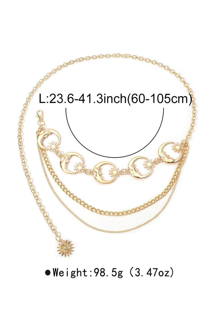 Metal Ay Yıldızlı Zincirli Bel Kemeri