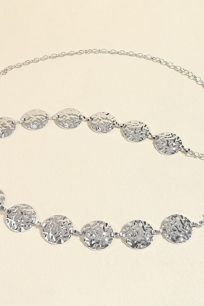 Metal Yuvarlak Dekor Bel Zincirli Kemer