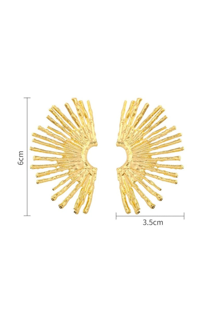 Metalik Sektör Yarım Daire Küpe