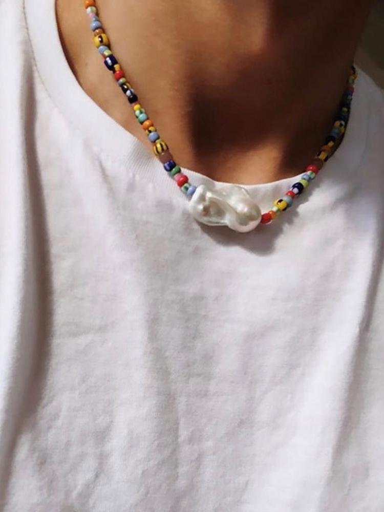 Mia İnci Gökkuşağı Boncuklu Kolye