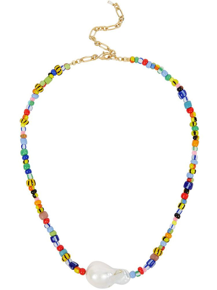 Mia İnci Gökkuşağı Boncuklu Kolye