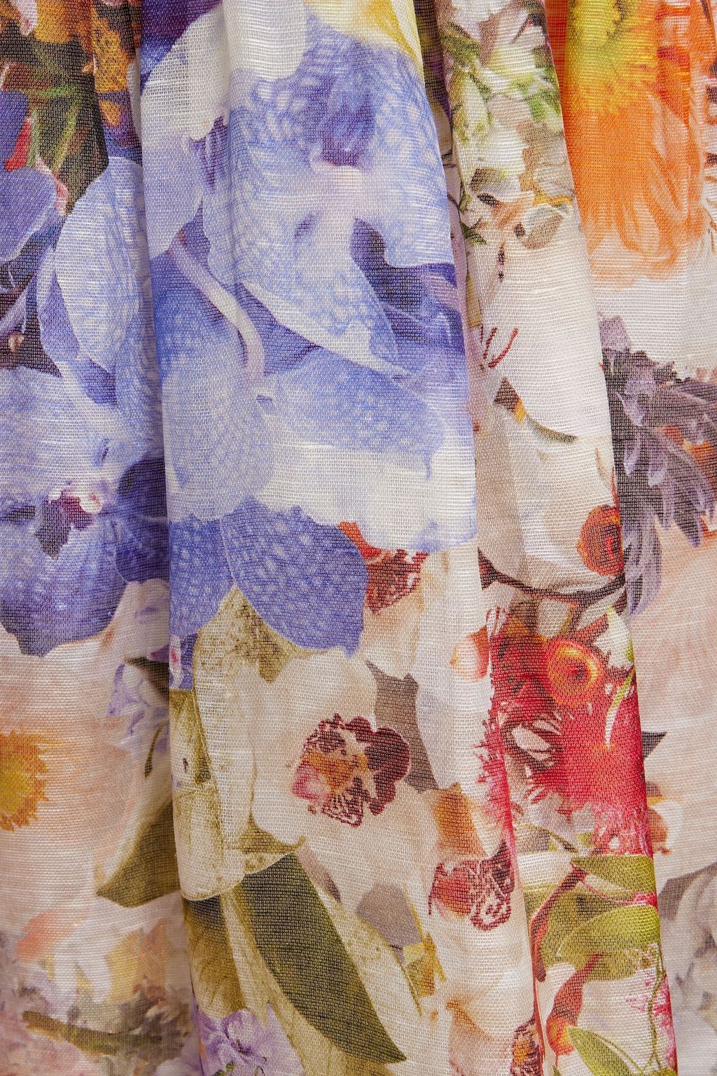 Mignon Baskılı Biyeli A Kesim Midi Elbise