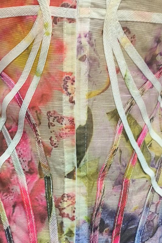 Mignon Baskılı Biyeli A Kesim Midi Elbise