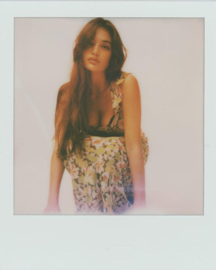 Mildred Baskılı Kayık Yaka Uzun Elbise