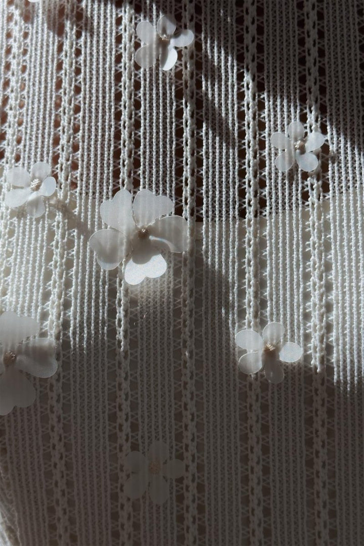 Mona Dantel İşlemeli Midi Triko Elbise