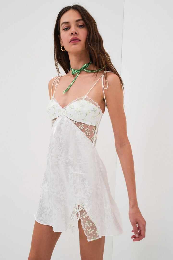 Muriel Dantelli Saten Salon Elbisesi