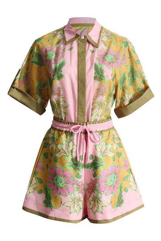 Nadia Çiçek Baskılı Şort Takım