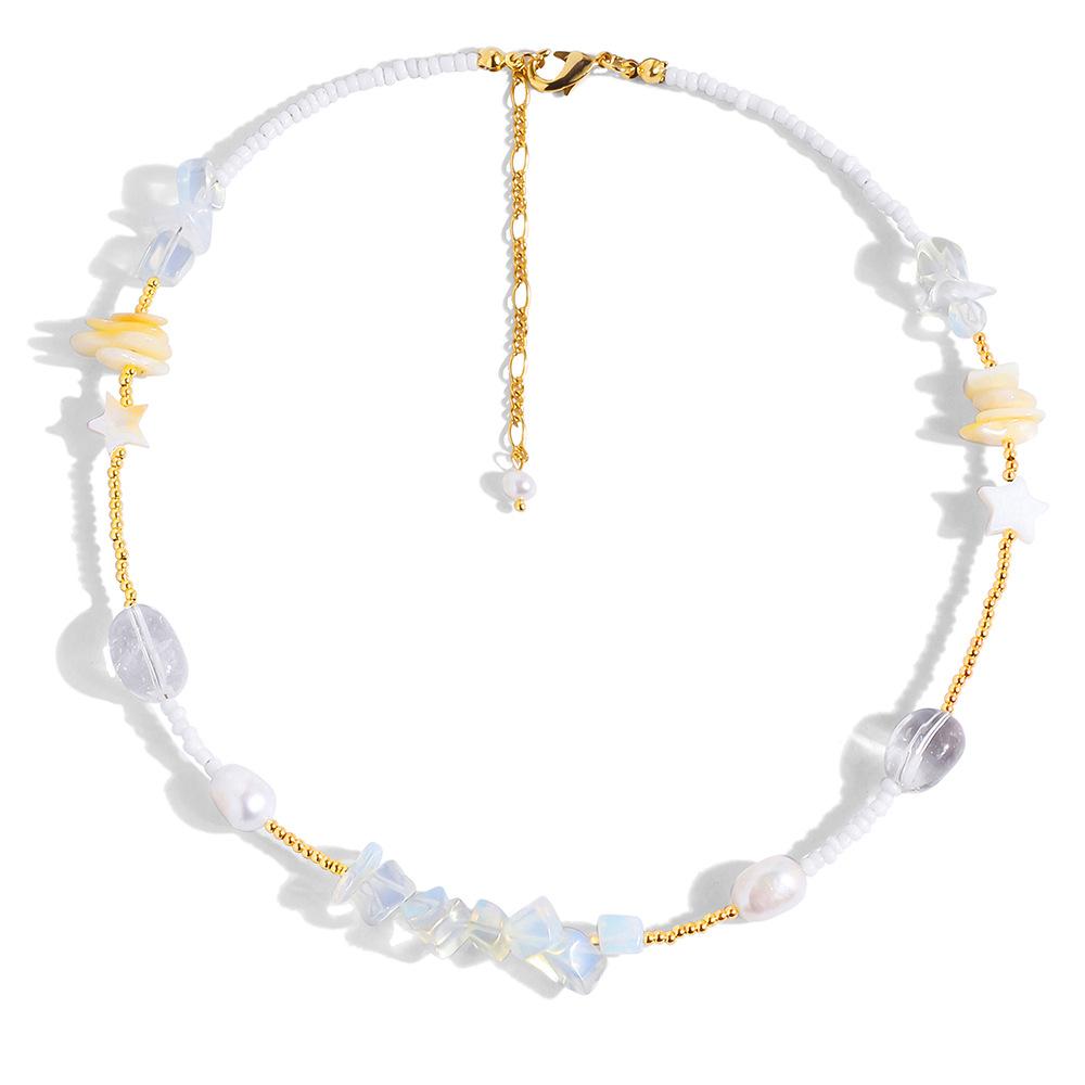 Nina Yıldız Deniz Kabuğu İnci İki Parçalı Takı Seti