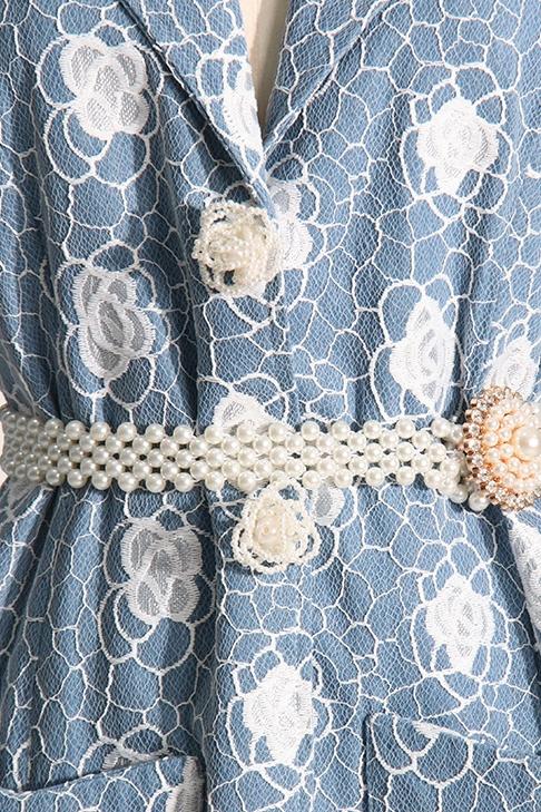 Nita Dantel İşlemeli İncili Kuşaklı Kaban