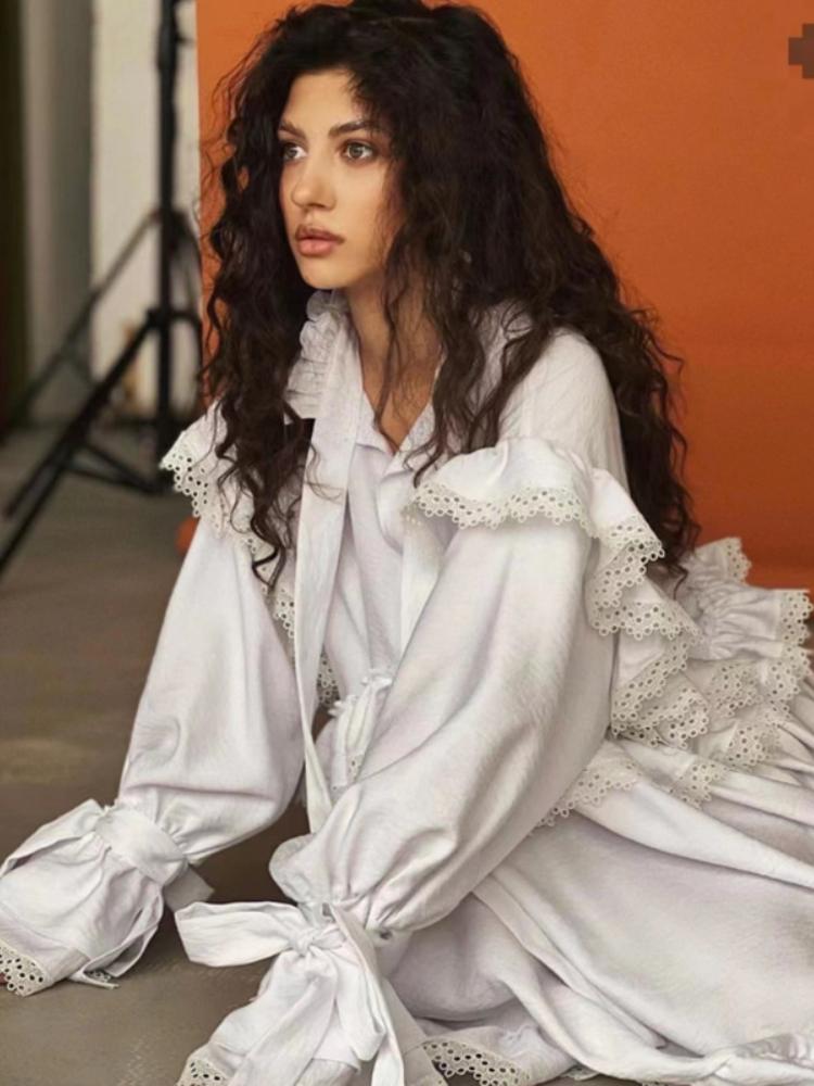 Nora Fırfırlı Fiyonklu Mini Bebek Elbise