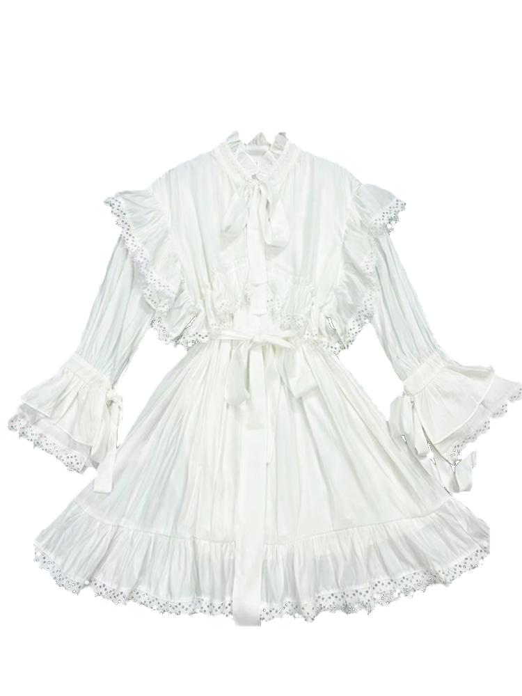 Nora Fırfırlı Fiyonklu Mini Bebek Elbise