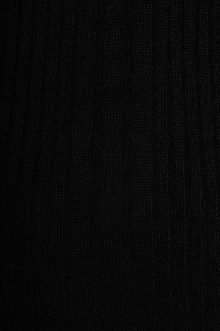 Novia Kontrast Fırfırlı Triko Uzun Elbise