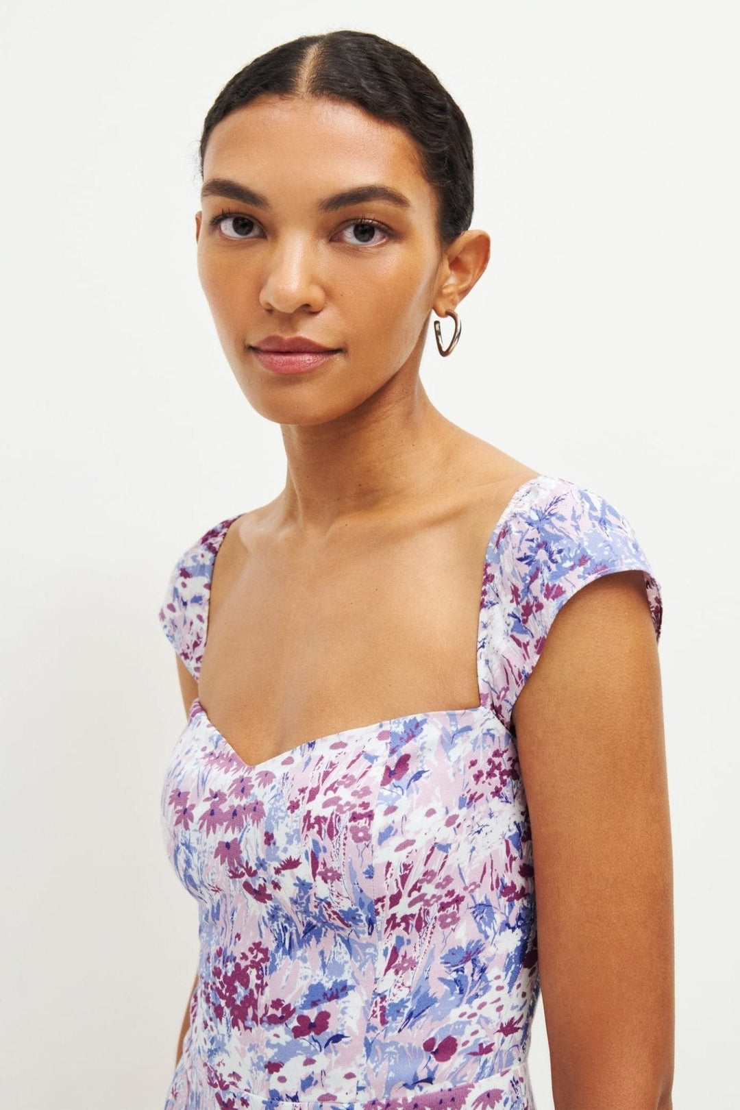 Novia Baskılı Flare Midi Elbise