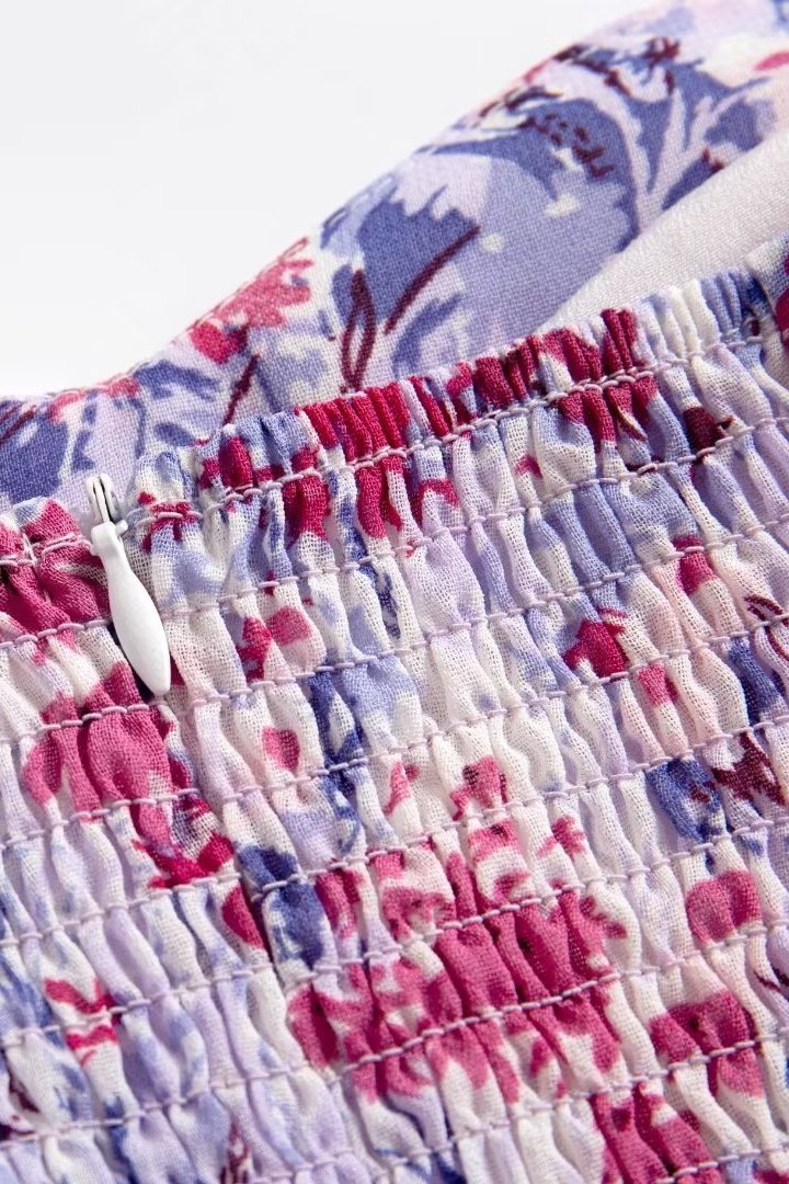 Novia Baskılı Flare Midi Elbise