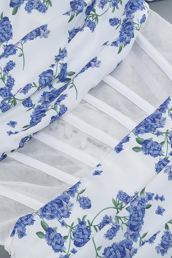 Odelette Baskılı Omuzu Açık Korse Mini Elbise