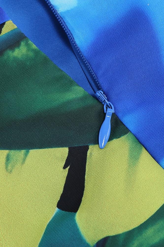 Odelia Baskılı Düğüm Flare Maxi Slip Elbise