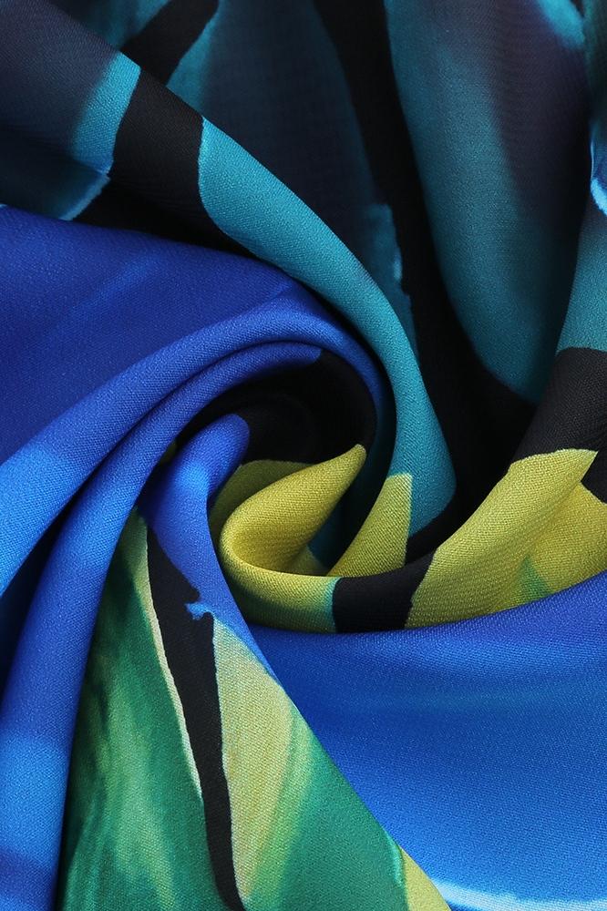 Odelia Baskılı Düğüm Flare Maxi Slip Elbise