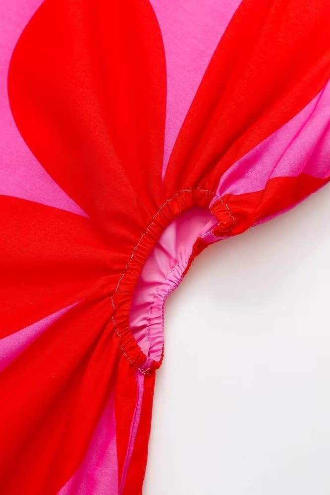 Ophelia Çiçek Baskılı Cut-Out Midi Elbise