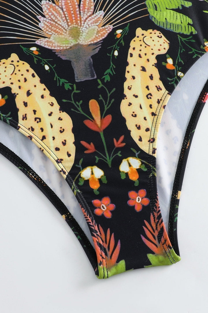 Paula Baskılı Büzgülü İkili Yüzme Takımı