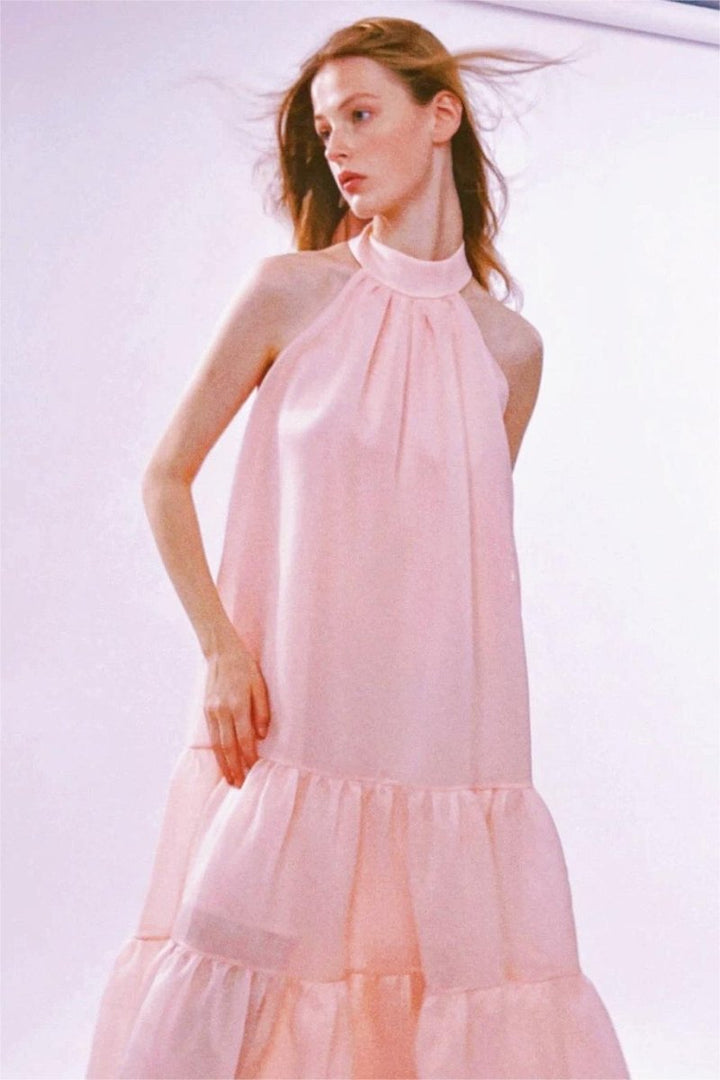 Phoebe Ilmek A Kesim Katlı Maxi Elbise