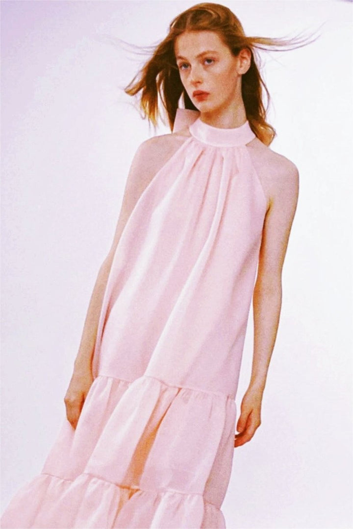 Phoebe Ilmek A Kesim Katlı Maxi Elbise