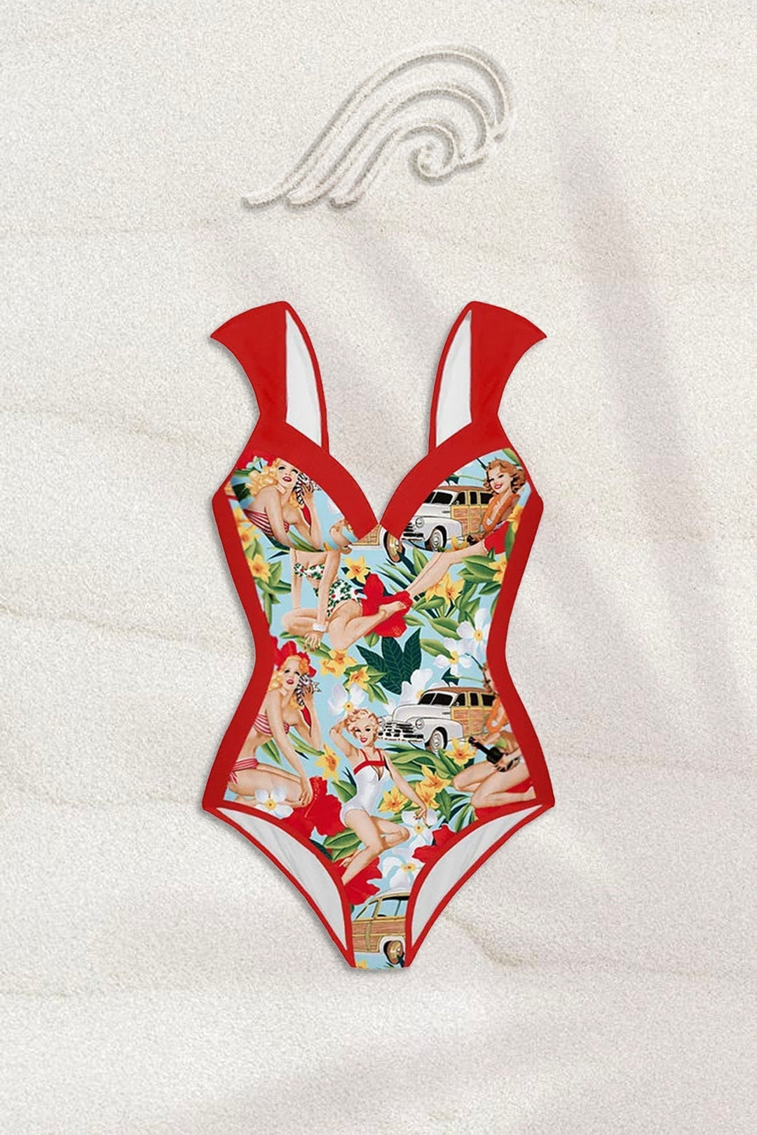 Poppy Retro Baskılı İkili Yüzme Seti