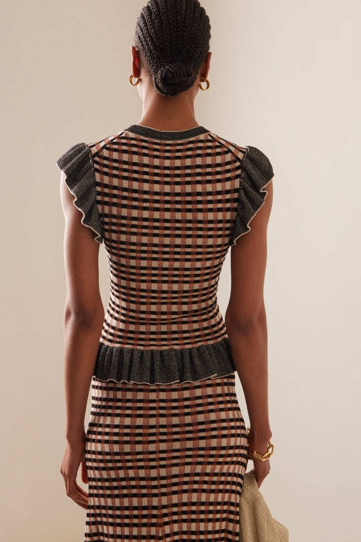 Prima Kareli Jakarlı Örgü Takım