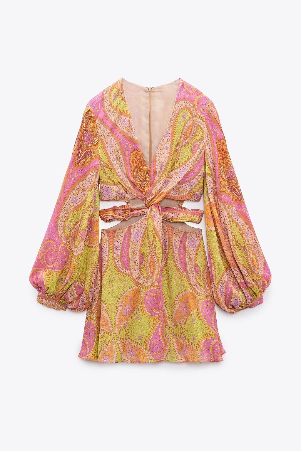 Renata Dekolteli Düğümlü Mini Elbise