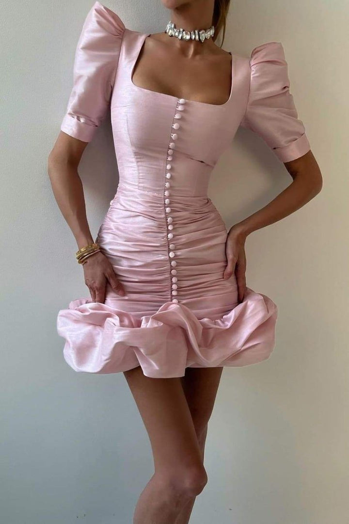 Renata Puf Kol Piliseli Mini Elbise