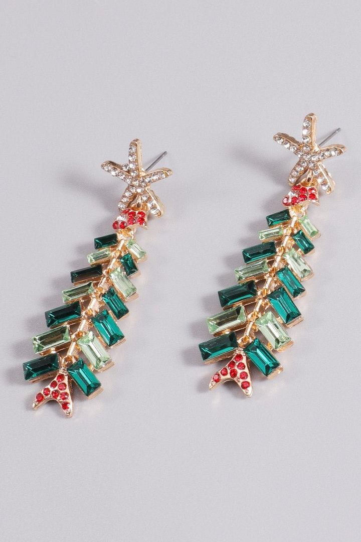 Yapay Elmas Noel Ağacı Küpe