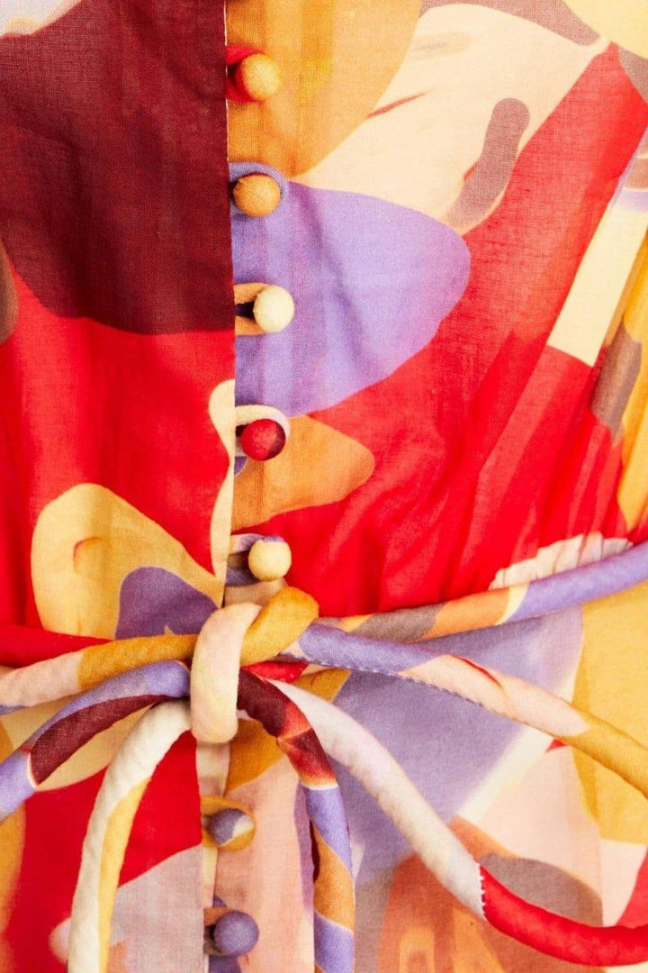 Riva Baskılı Uzun Kollu Mini Elbise