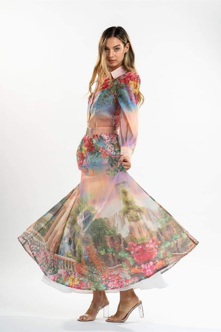 Roxanne Çiçek Baskılı Bluz Takım